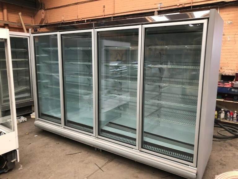 4 Door Remote Full Glass Door Display Freezer