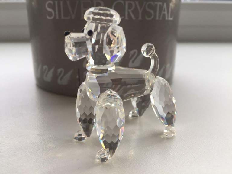 Swarovski silver crystal poodle 