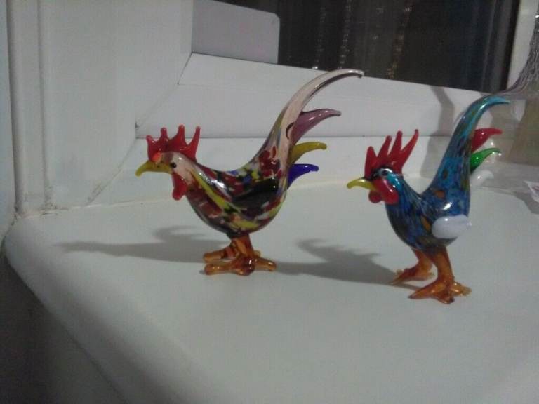 Glass chicken pertang blown artifice