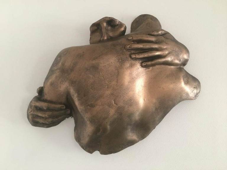 Bronze Hug Wall Art Sculpture