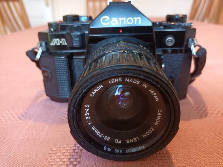 Price reduction - Canon A1 Vintage SLR 35mm Film Camera with f/1.8 50mm Prime Lens