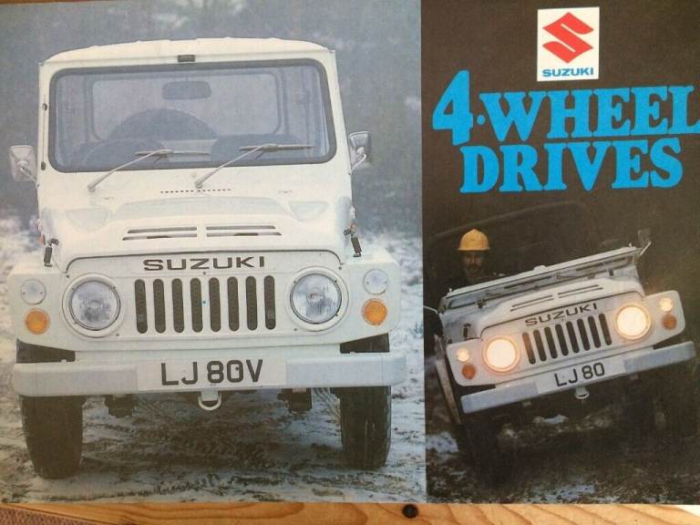 Suzuki LJ80 and ST80 sales brochures.