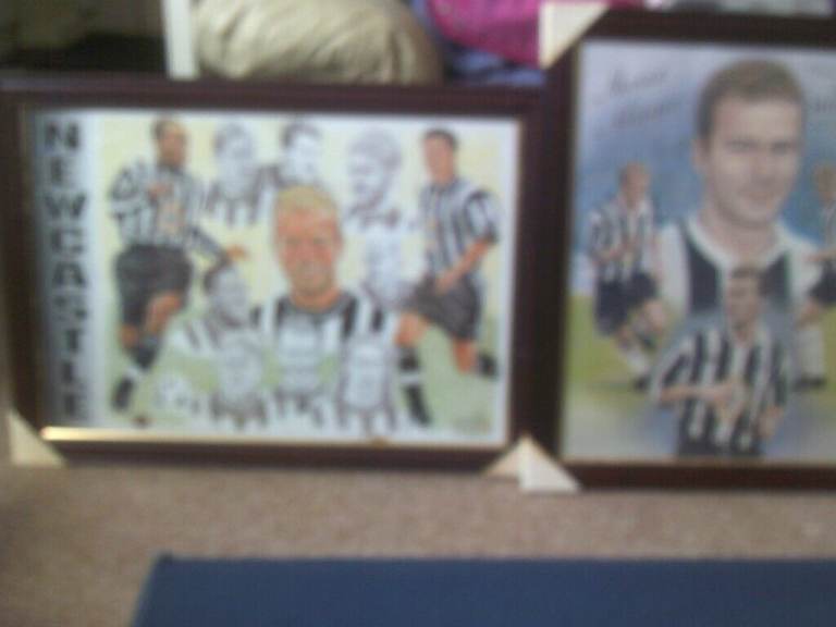 2 NEWCASTLE UNITED FOOTBALL FRAMED PRINTS   BUYER COLLECTS 