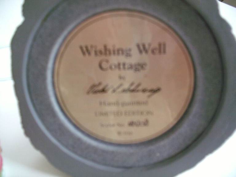 Franklin Mint Wishing Well Cottage Violet L Schwenig Limited Edition