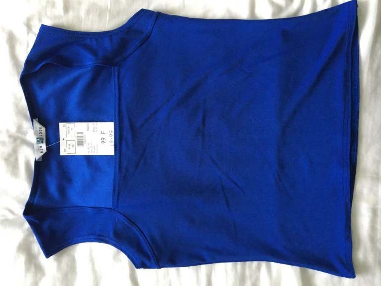Royal blue sleeveless top - size 12