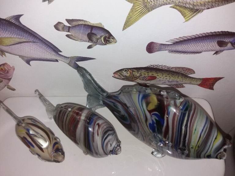 Set of 3 murano glass fish