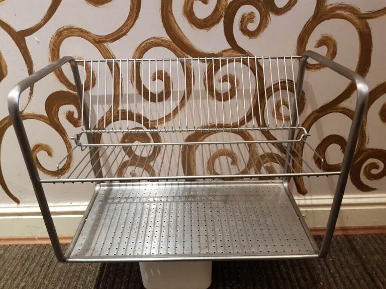 Stainless steel large size  dishes rack spotless condition 