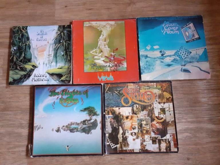 5 x art books studio flights icarus roger dean hipgnosis
