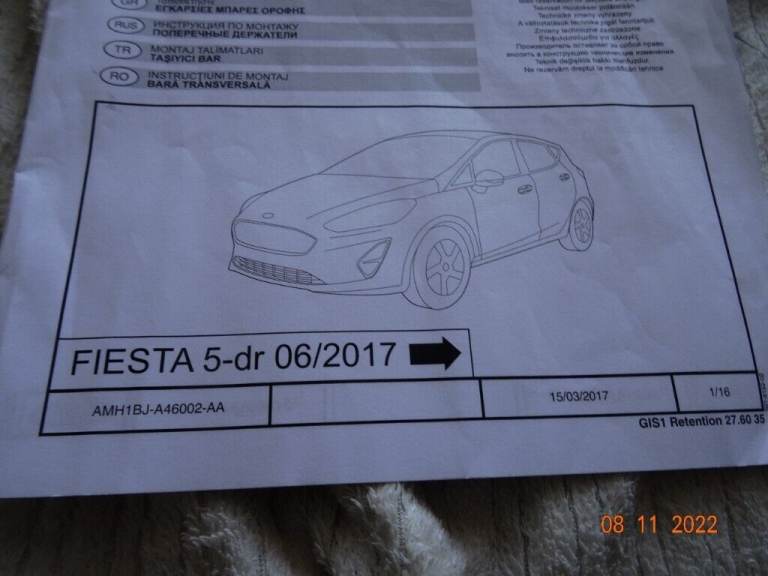 Ford Fiesta, 5 Door, Mk 8, 06/2017 onwards, Ford Roof Rack