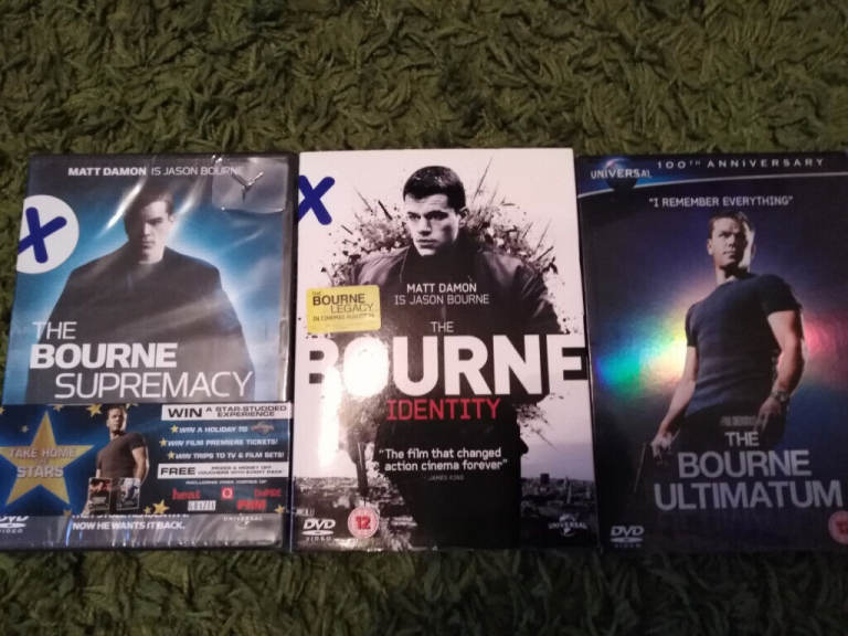 brand new bourne trilogy,dvd trilogy of jason bourne starring matt damon,