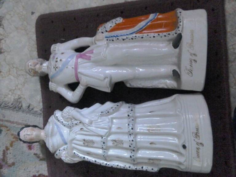 Victorian Staffordshire figures King & Queen Prussia