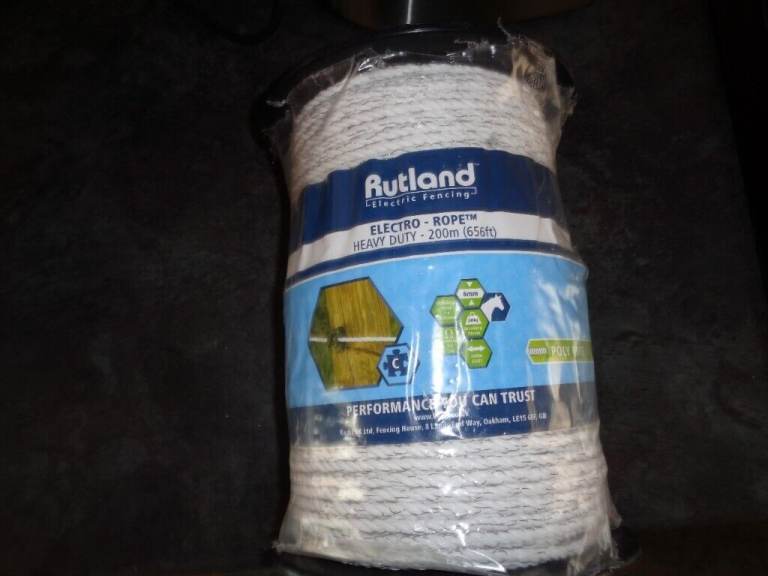 rutlands electric fence rope 6mm x 200m (BRAND NEW)
