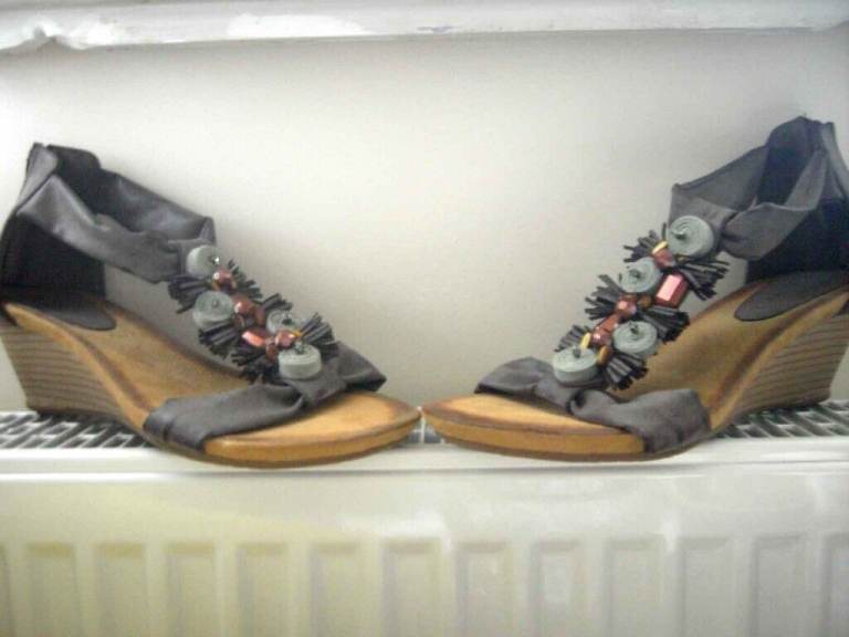 Gorgeous New shoes from Spain . Embellished on the Tbar front and have a small zip at the back