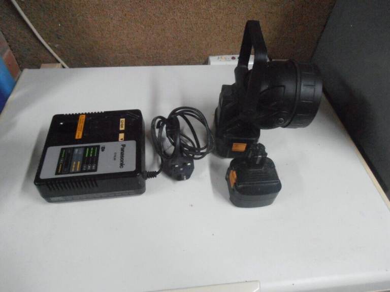 Panasonic Multi Charger and !2v Floodlight Flashlight plus 2 batteries