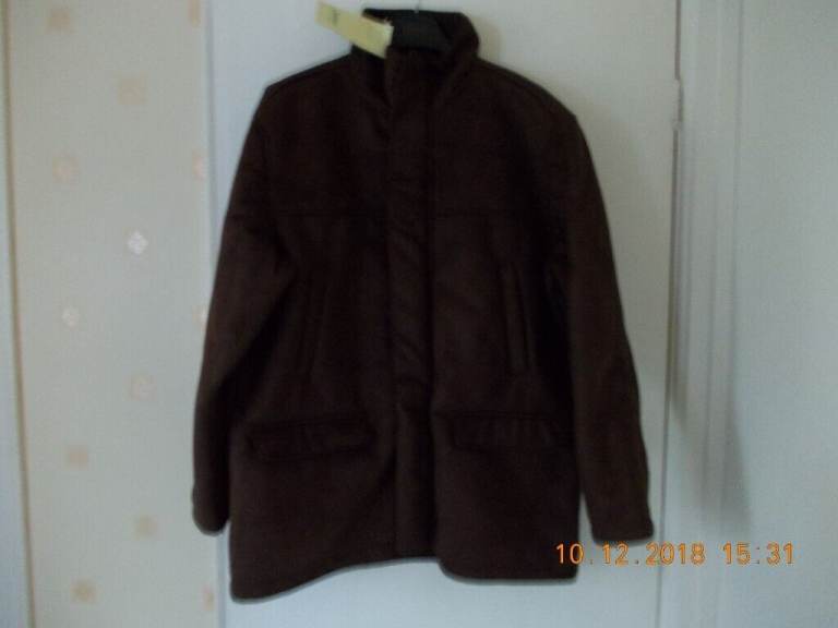 Men's Quality Brown Suede Effect Coat - New with label
