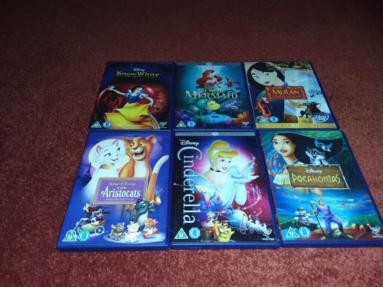 6  x  WALT DISNEY DVD'S FOR SALE.