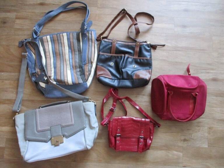 5 x handbags Bundle Job Lot Various colours and brands