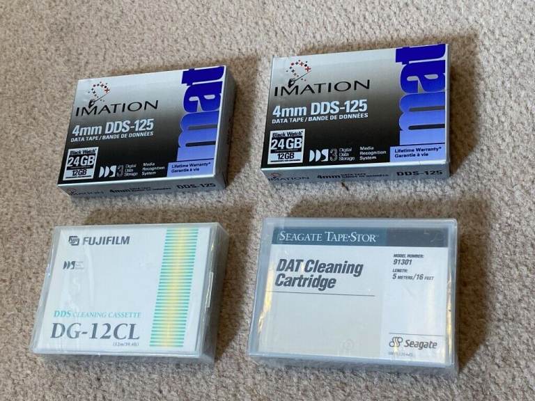 2 x IMATION 11737 4mm DDS3-125 12/24GB Data Tape Cartridge, £15 for 2 and 2 x Cleaning cartridge