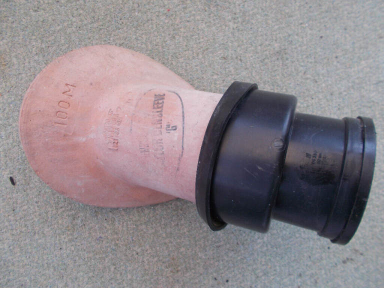 Terracotta drain saddle, unused