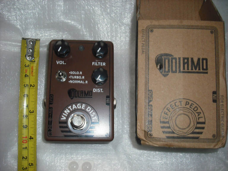 Dolamo vintage distortion fuzz pedal LED rat clone turbo metal case pedal effect