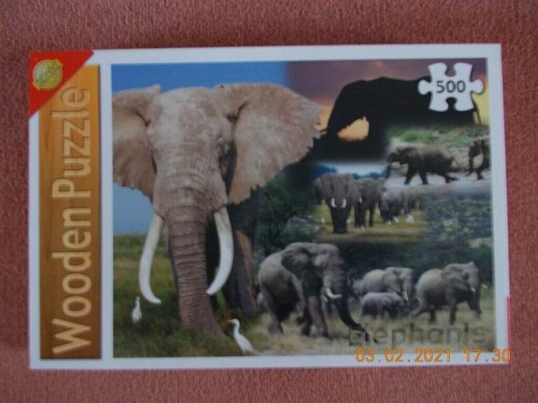 Wooden Jigsaw Puzzle - Elephants