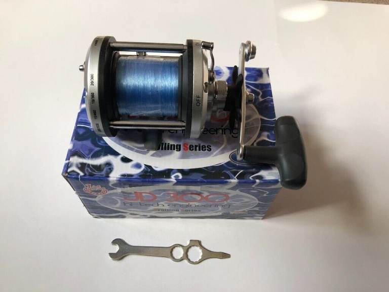 New Lineaeffe 300 Trolling Reel with Line for Sea, Boat Fishing