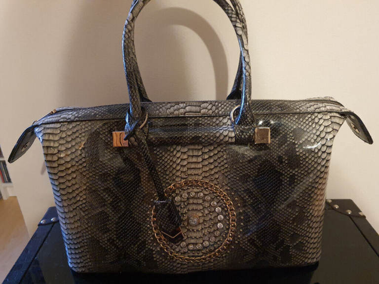  Ladies Handbag Reptile Pattern and Beaded Handbag with Shoulder Strap 