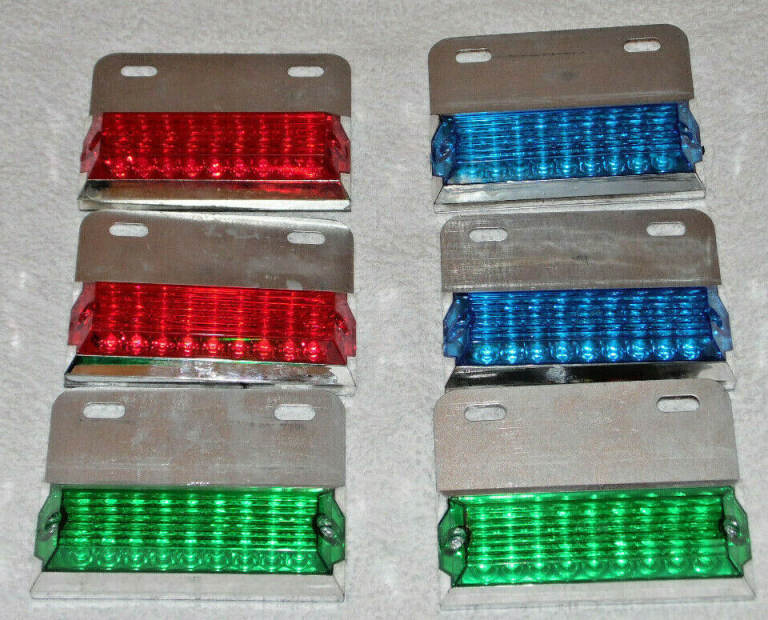 2 x 18 LED MARKER LIGHTS 24v RED BLUE GREEN SIDE LIGHT DRL CUSTOM HIGH POWER.***