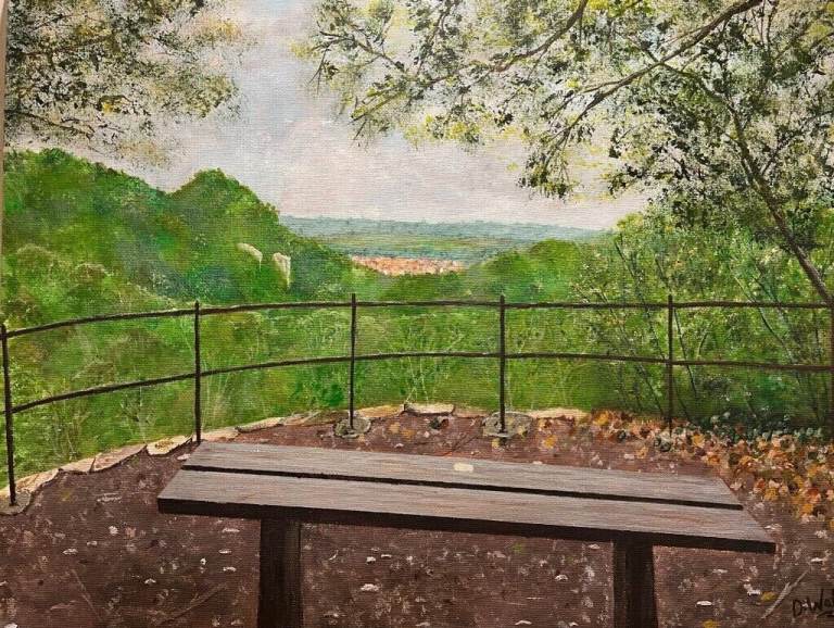 Blaise Castle Bench original acrylic painting 