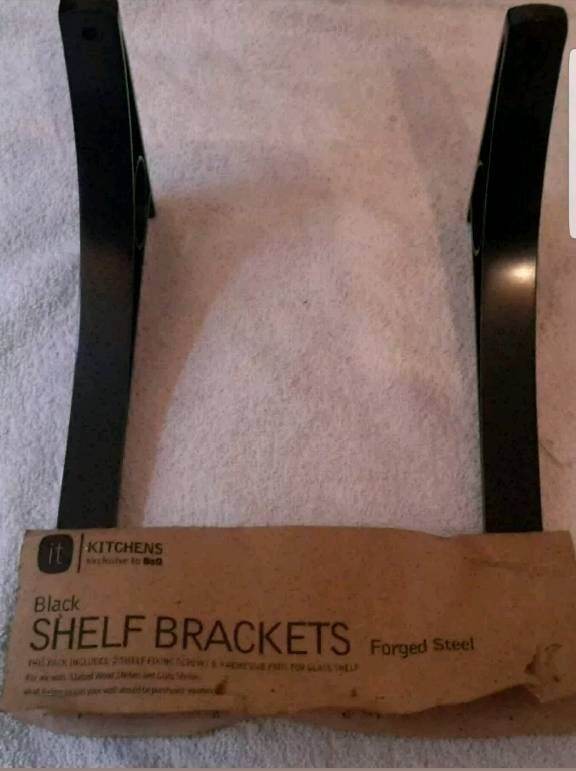 Black heavy-duty shelf brackets forged Steel