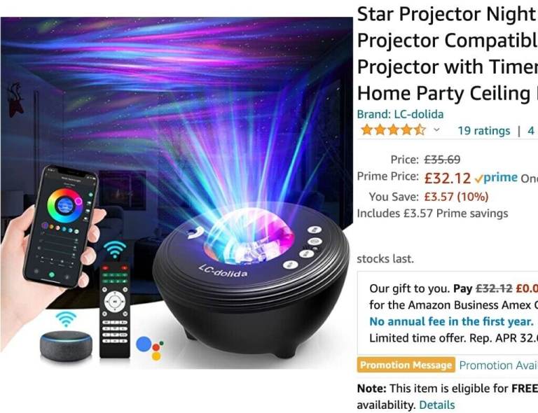 Star Projector Night Lights/ Autism Sensory Lights App & Alexa Control
