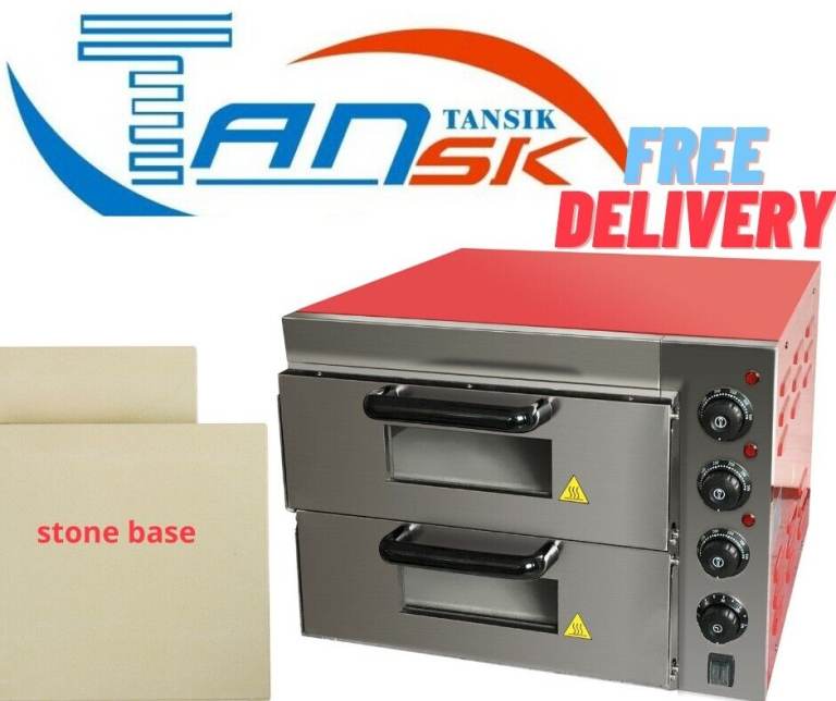 NEW COMMERCIAL BAKING OVEN FIRE STONE ELECTRIC PIZZA OVEN 2 X 16” TWIN DECK