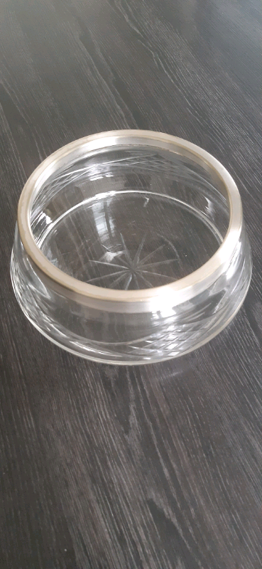 VINTAGE Cut Glass/Silver Plated Bowl