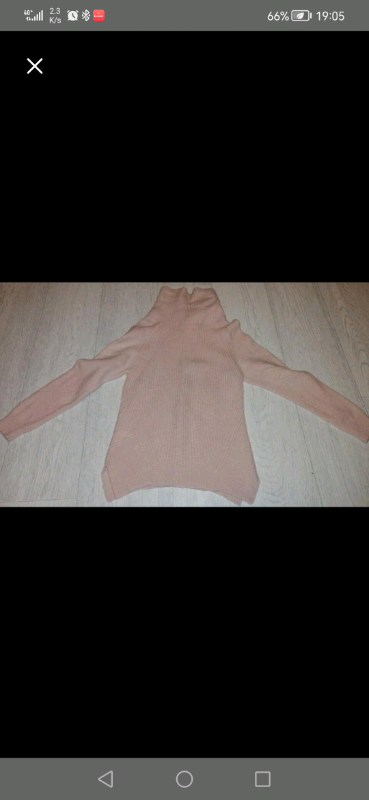 Jigsaw Girls Ribbed Front Cowl Neck Sweater, Pale Pink 