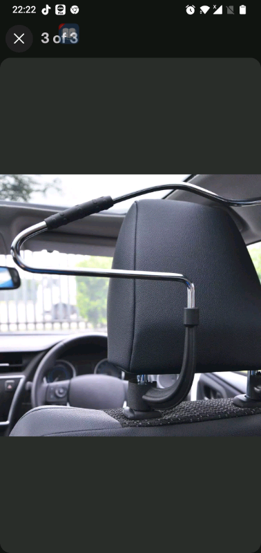  2x CAR HEADREST MOUNT METAL COAT HANGER FOR SUITE