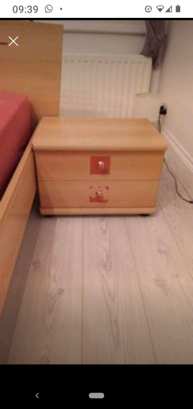 Bedside cabinets beech effect X 2 heavy 2 drawers each