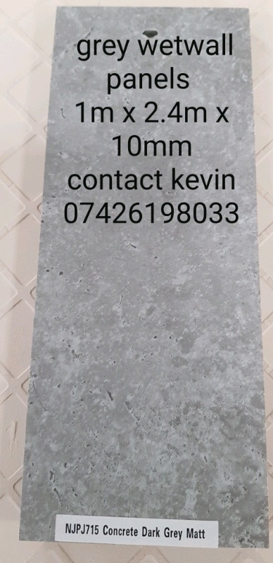 Grey wetwall panels 1m x 2.4m x10mm choice of colours available 