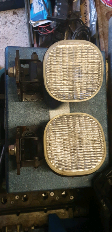 Pair of Halogen Spot lights with brackets. 