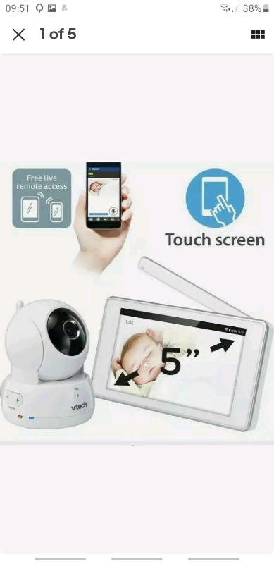 VTech 6000 Smart Video 5inch HD Baby MonitorRating 4 out of 5