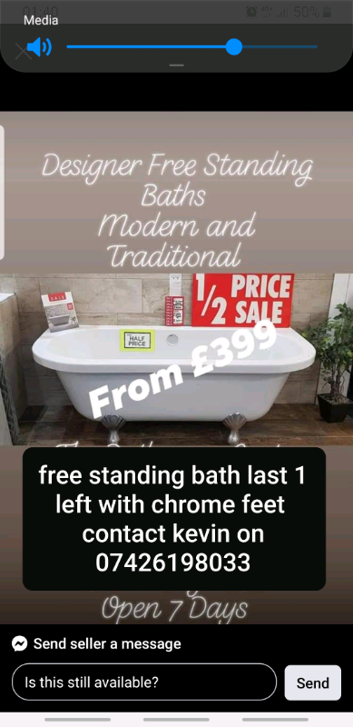 Freestanding bath and chrome legs