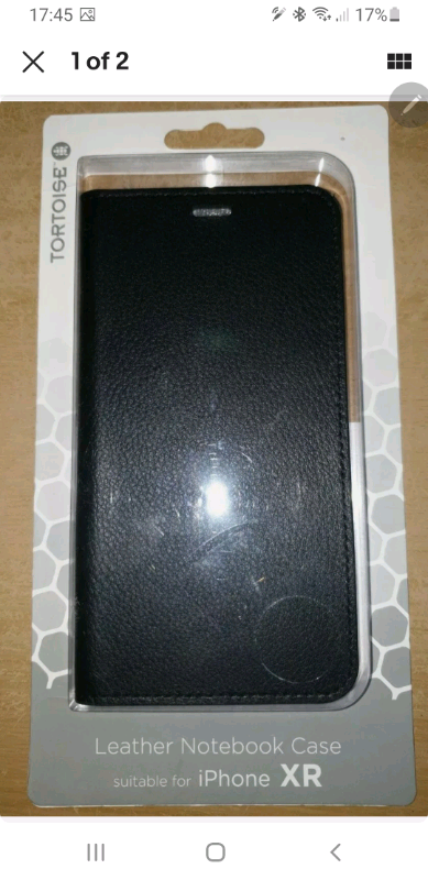 NEW TORTOISE APPLE IPHONE XR LEATHER NOTEBOOK PHONE CASE BLACK