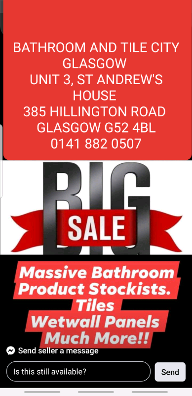 Bathroom big sale now supply and fit service available 
