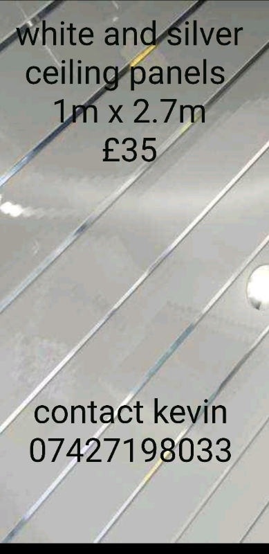 White and silver ceiling panels 