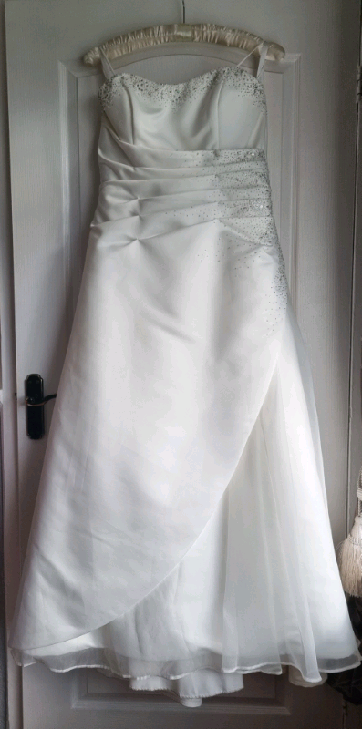 Forever Yours Wedding Dress Size USA 14 altered 12-14 Embellished 