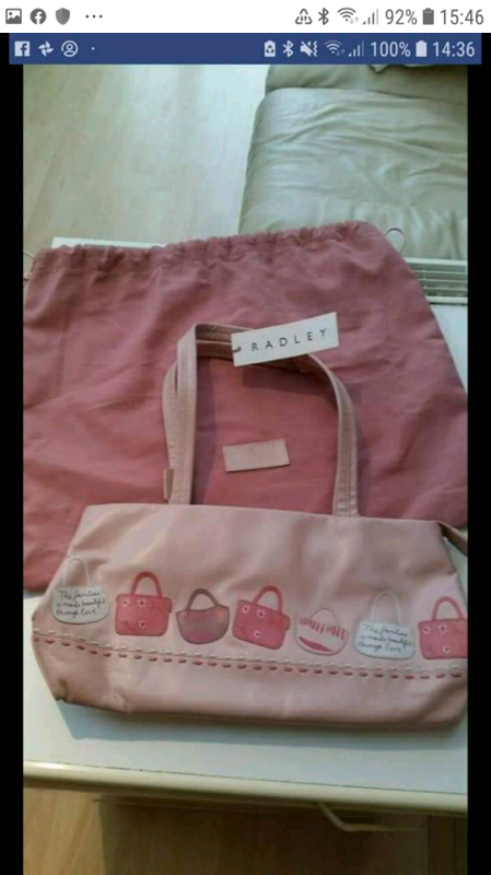 Handbag - Genuine Radley, Pink with Dustbag and Trademark Dog! 🐕💕