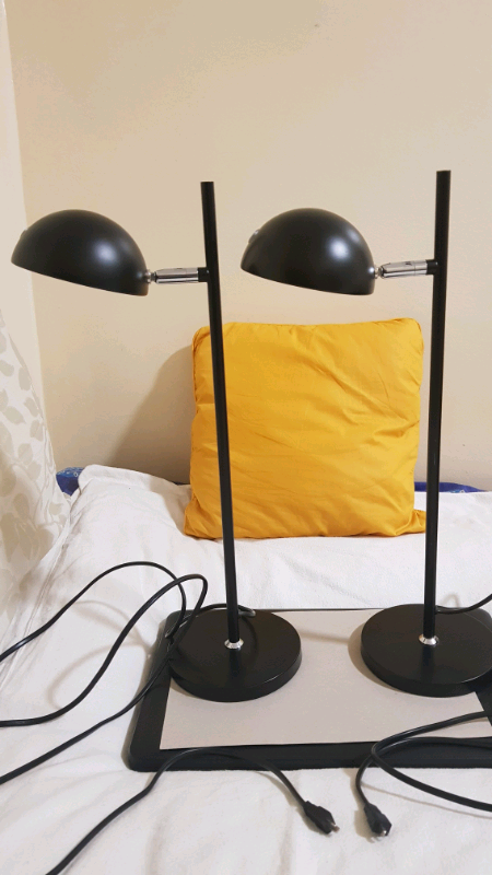 Set of 2 Studying Lamps- black metal- Led Bu