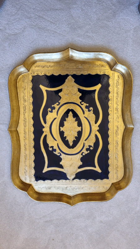 Italian Venetian Hand painted wooden tray *gift idea*