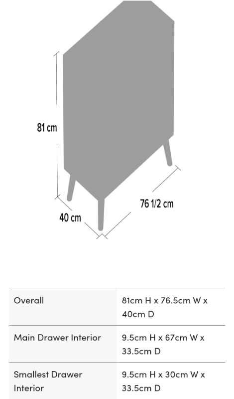 New Nordic 4 drawer wooden chest of drawers 