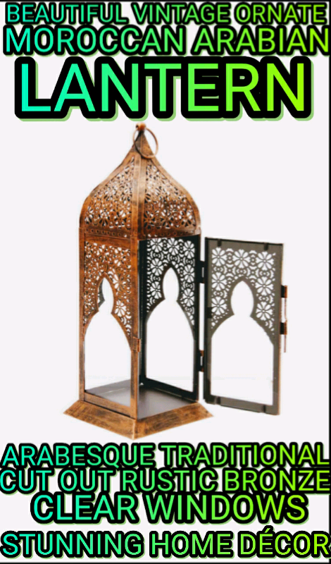 LUXURY ARABESQUE MOROCCAN ARABIAN INDIAN TRADITIONAL LANTERN RUSTIC