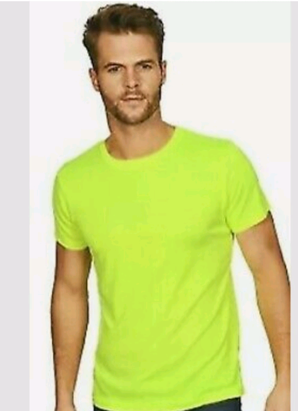 New Bright Yellow Performance Sport Runnig T-shirt, Male, size L
